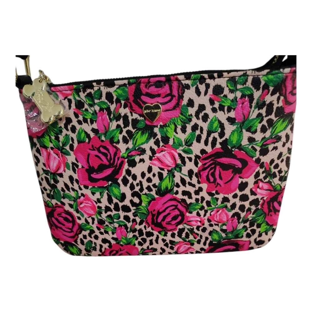 NWOT Betsey Johnson Floral Leopard Crossbody Bag